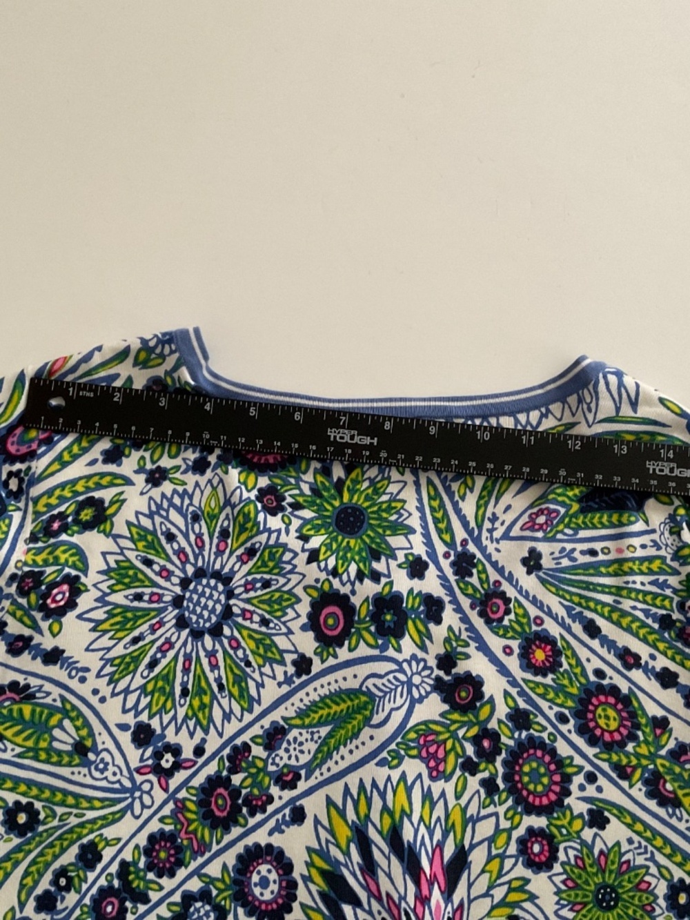 Talbots Paisley Floral Button Front Cardigan Sweater XL Blue Mature Coastal Chic - Picture 9 of 10